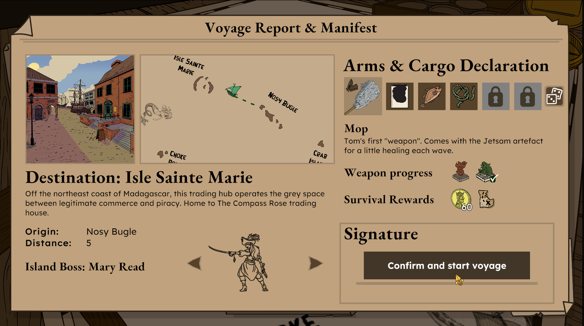 The new Voyage Manifest screen