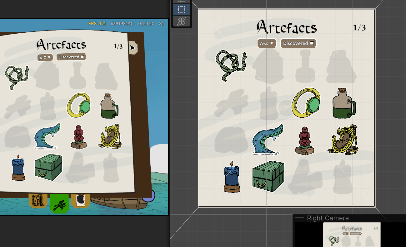 The Ship Log Artefacts tab, in-game