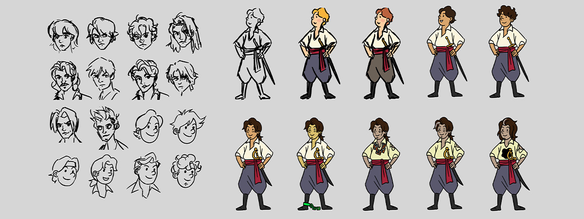 Hero character concept art by Nik Scarr